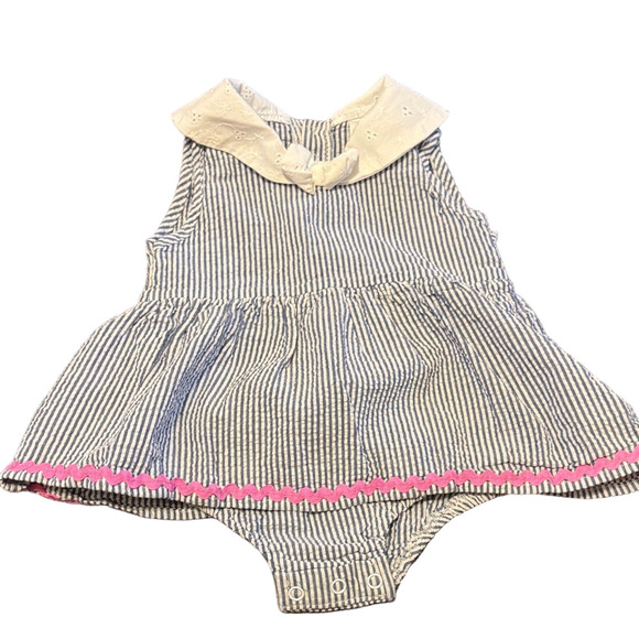 **Bundle** Laura Ashley /Savannah /Embroidered Dress and two rompers 12M - Picture 6 of 7